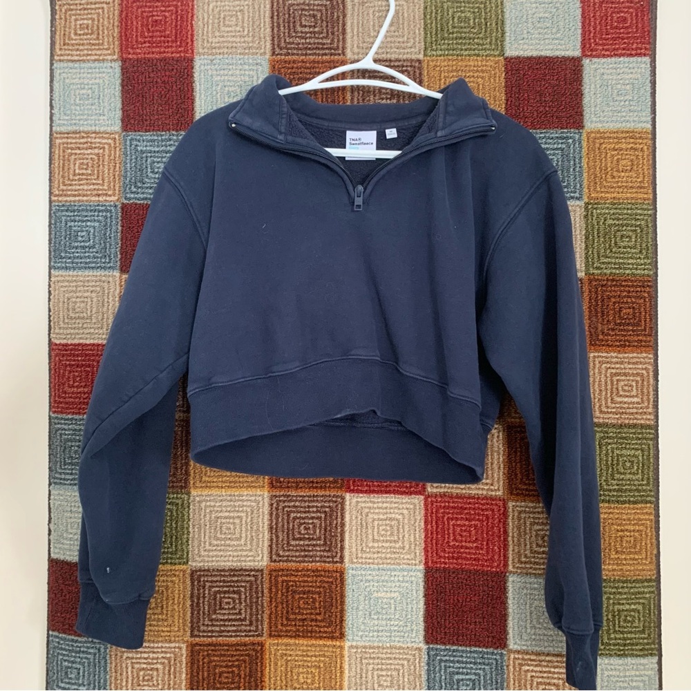 TNA Quarter-Zip Cropped Sweatshirt